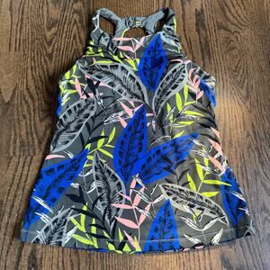 Athleta Womens High Neck Palm Underwire Tankini Swim Suit Top Size 36B/36C